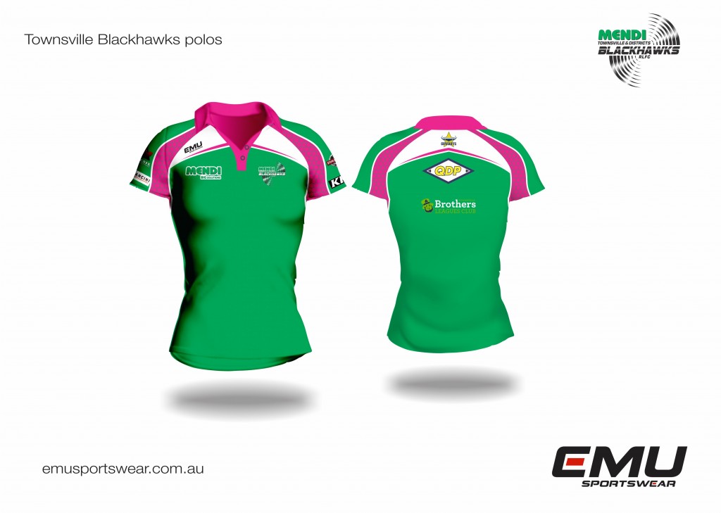 Townsville Blackhawks off field ladies polo design